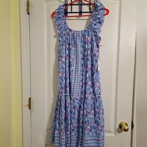 Simply Southern Drop Waist Pineapple Print Dress NWT Size Large